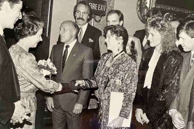 Judy Leden meeting The Queen in the late 1980s