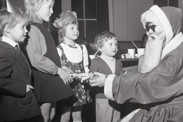 Christmas party at Chapel Memorial club in 1974.