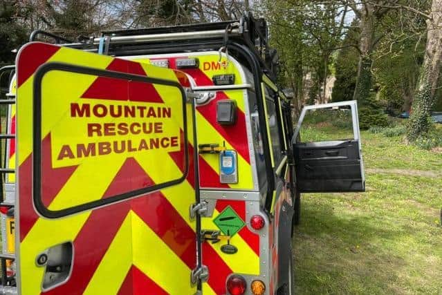 The walker sadly died despite the best efforts of all involved. Photo - Edale Mountain Rescue Team