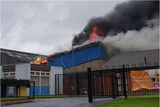The blaze at Fairfield Community Centre last month