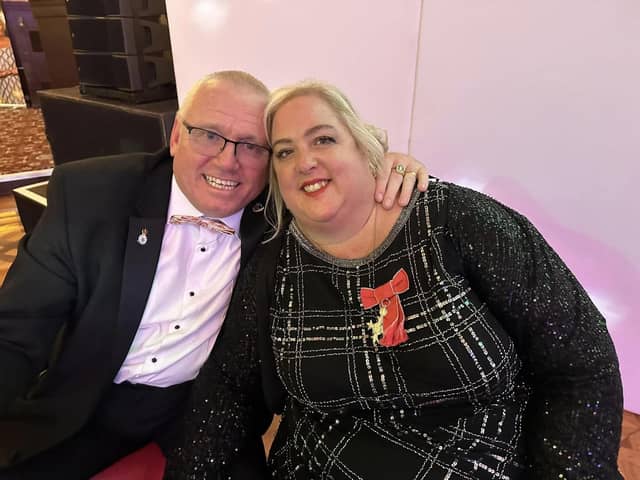 Victoria Abbott Flemming and husband Michael at the Inspirational Woman of the Year awards. Submitted photo