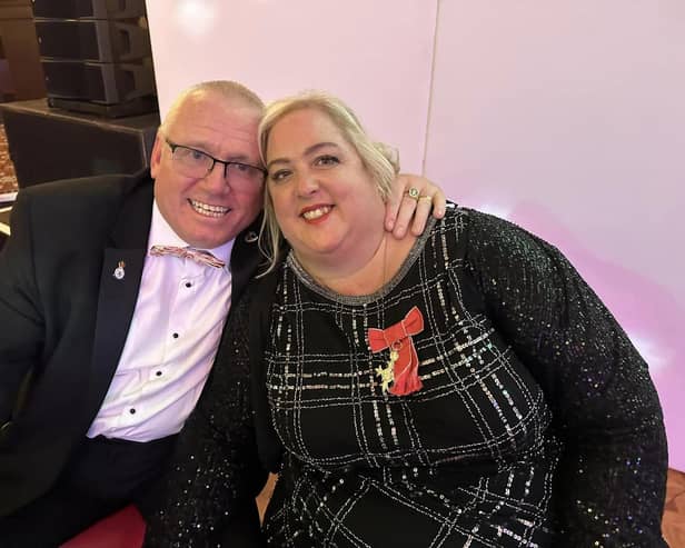 Victoria Abbott Flemming and husband Michael at the Inspirational Woman of the Year awards. Submitted photo
