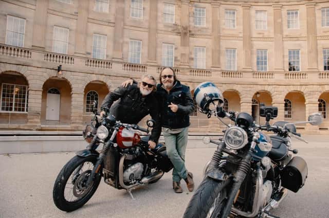 The Hairy Bikers Si King and Dave Myers outside The Crescent Hotel in Buxton. Picture BBC