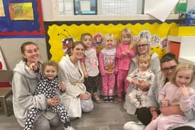 Staff and children at Cheeky Monkey's Day Nursery from Chapel-en-le-Frith wore their pyjamas for Children in Need Day. Pic submitted