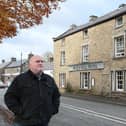 Rick Ellis of the Old Hall at Hope is worried about cracks in the historic pubs bowing walls. Photo Jason Chadwick