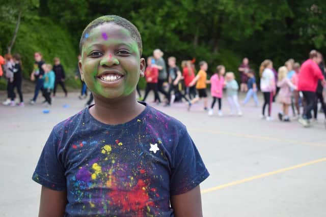 A pupil who took part in the fun fund-raising event