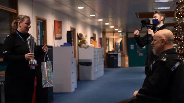 Special sergeant David Holmes was surprised with the 'Special Constable of the Year' award.
