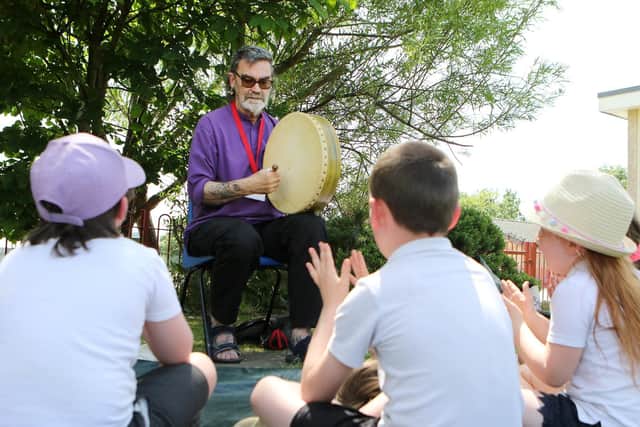 Mental Health and Wellbeing Day, Fairfield Infant School, creativity with outdoor story telling and music