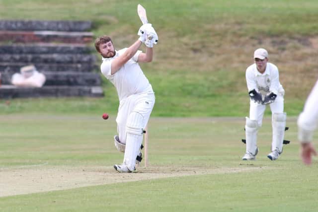 Buxton skipper Andrew Slater is bowled