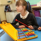 Whaley Bridge Primary has been rated as good for the first time in 12 years by Ofsted. Pictured are pupils in a music class
