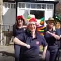 Staff march to Amarillo for the BBC's Big Night In