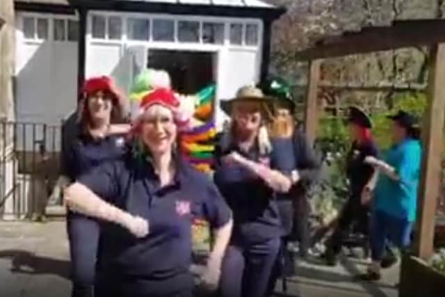 Staff march to Amarillo for the BBC's Big Night In