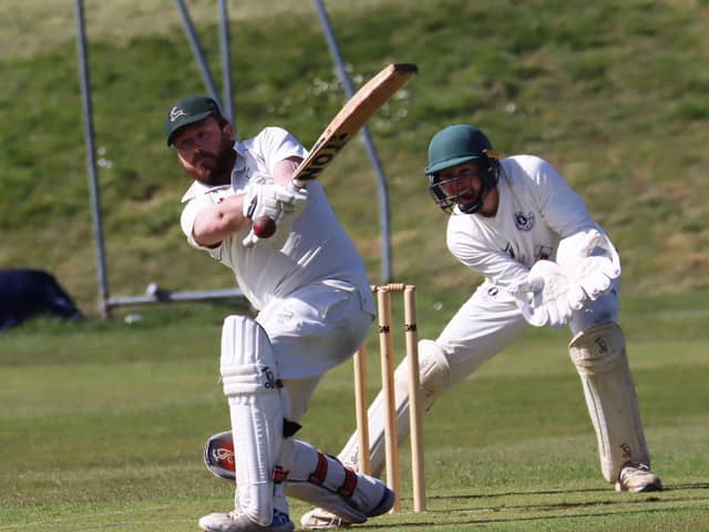 Andy Slater batting for Buxton first team. Pic: Bill Oddy.