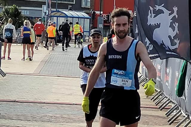 Ben Light - half marathon winner for Buxton in Rhyl.