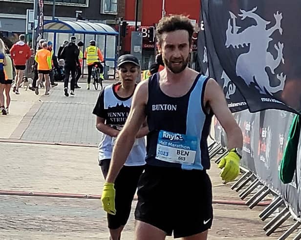 Ben Light - half marathon winner for Buxton in Rhyl.
