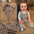 Judith wanted to make something special for son, Ronnie, out of a couple of his grandad’s clothes. She used two of his shirts to make a pair of dungarees.