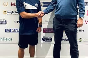 Jamie Ward with Buxton chairman David Hopkins.