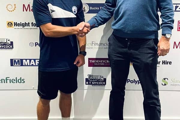Jamie Ward with Buxton chairman David Hopkins.