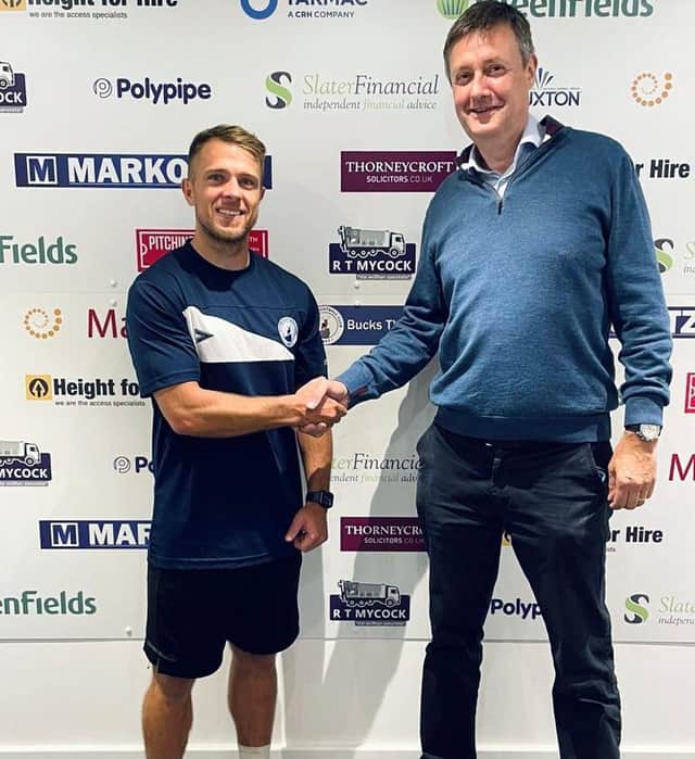 Jamie Ward with Buxton chairman David Hopkins.
