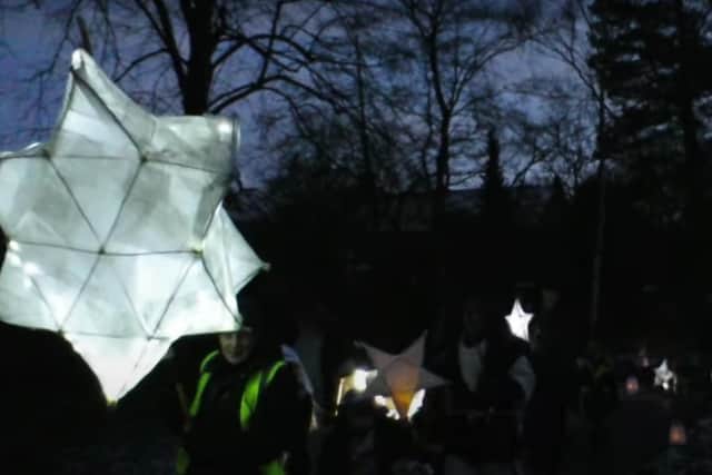 Almost 300 people took part in the lantern parade through Whaley Memorial Park