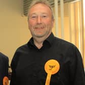 Councillor David Lomax, right, with High Peak Liberal Democrats president Barrie Taylor in 2013
