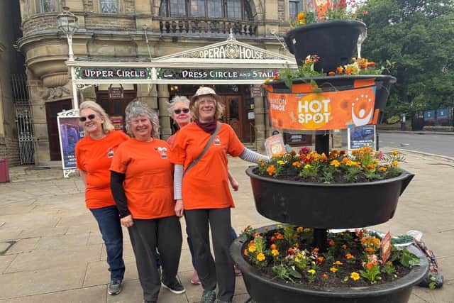 L-r: Linda, Carole, Jeanette and Pam with the Opera House planter (credit: Moira Kean).