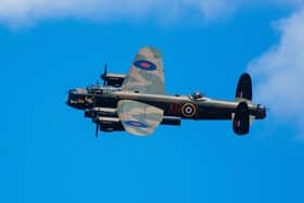 A Lancaster Bomber is scheduled to take to the skies during Chatsworth Country Fair. Pictured is the Lancaster Bomber PA474 of the Battle of Britain Memorial Flight.