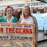 Margaret Askew on her special visit to Buxton Opera House with daughters Sue and Margaret, holding the poster from her performance in 1951. (Photo: Jason Chadwick/National World)