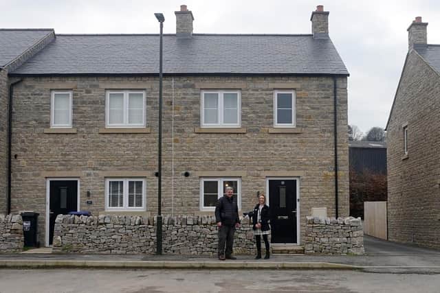 Paul Downing, a trustee of Bradwell Community Land Trust, and Clare Wilkins, Peak District National Park community policy planner.