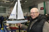 Robert Armstrong with his yacht he sails with Buxton Model Boat Club. Photo Jason Chadwick