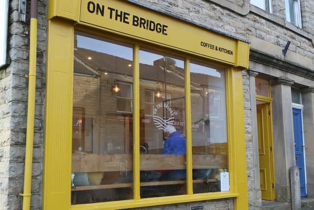 new signage for the new cafe On the Bridge in New Mills. Photo Jason Chadwick