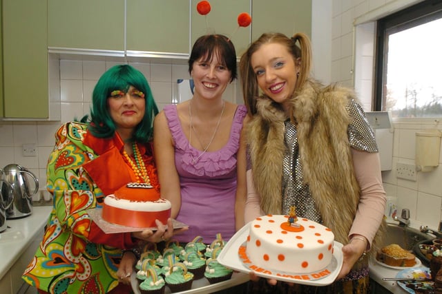 Cake sellers Ann Barden, Kate Sutton and Rebecca Melbourne. Photo Jason Chadwick
