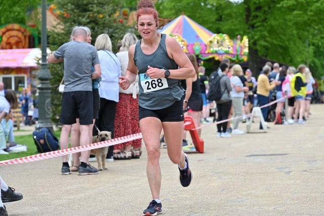 The Buxton Half Marathon finished in the Pavilion Gardens. Pic Bryan Dale