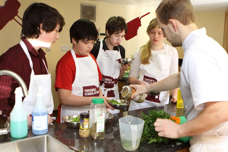 The contestants during their masterclass with chef Matt Timms at the Tideswell School of Food. Photo Jason Chadwick