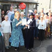 High Sheriff Thersea Peltier with the volunteer staff of Litton village shop. (Photo: Jason Chadwick/Derbyshire Times)