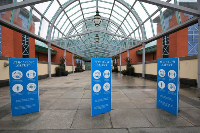 A look inside Meadowhall shopping centre at the new measures that have been out in place ahead of shops reopening on Monday June 15th.
