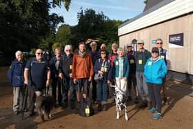 Buxton u3a members setting out from the Pavilion Gardens