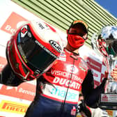 Christian Iddon celebrates victory. Pic by PBM Motorsport