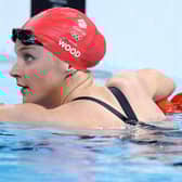 Abbie Wood is pictured after competing in the 200m IM heats in Paris. (Photo by Maddie Meyer/Getty Images)