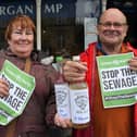 Bottles of Chateau Sewage have been presented to High Peak MP Robert Largan by the Green Party. Photo submitted