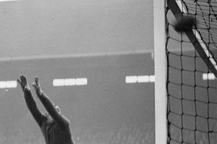 Chesterfield's goalkeeper is beaten during a match at Spurs in November 1936.