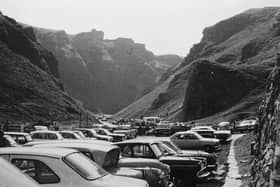Car parking was still an issue in the 1960s! Pictured are cars parked at Winnats Pass.