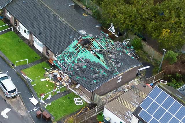 The explosion caused extensive damage to the bungalow