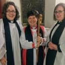 From left: Reverend Liz England, Bishop Jan McFarlane ad Reverend Margaret Slyfield in January 2020