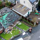 Firefighters and emergency services at the scene in Ollersett Avenue, in New Mills, following the gas blast