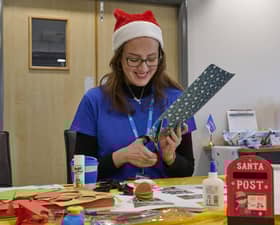 Lucy Armstrong taking part in the Christmas crafts morning.