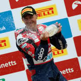 Christian Iddon celebrates podium successes in the first round of the new Bennetts British Superbike Championship season at Oulton Park.
