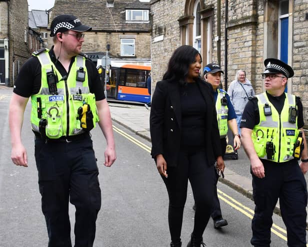 Pictured With Derbyshire Police Officers Is Derbyshire Police And Crime Commissioner Nicolle Ndiweni Roberts.