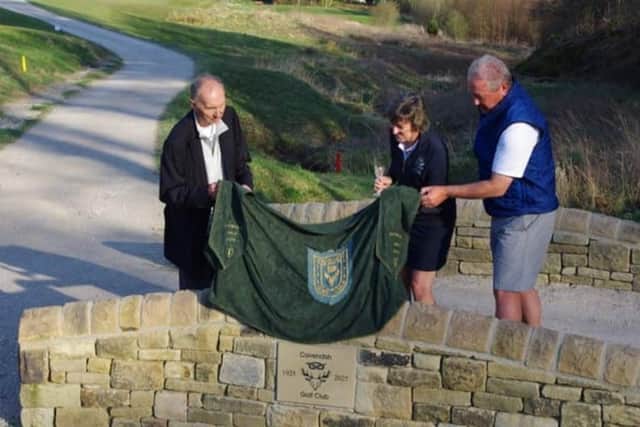 Unvieiling the centenary plaque. Photo submitted