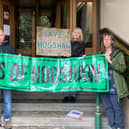 Representatives for the Friends of Hogshaw campaign group delivering the petition to High Peak Borough Council on Monday.